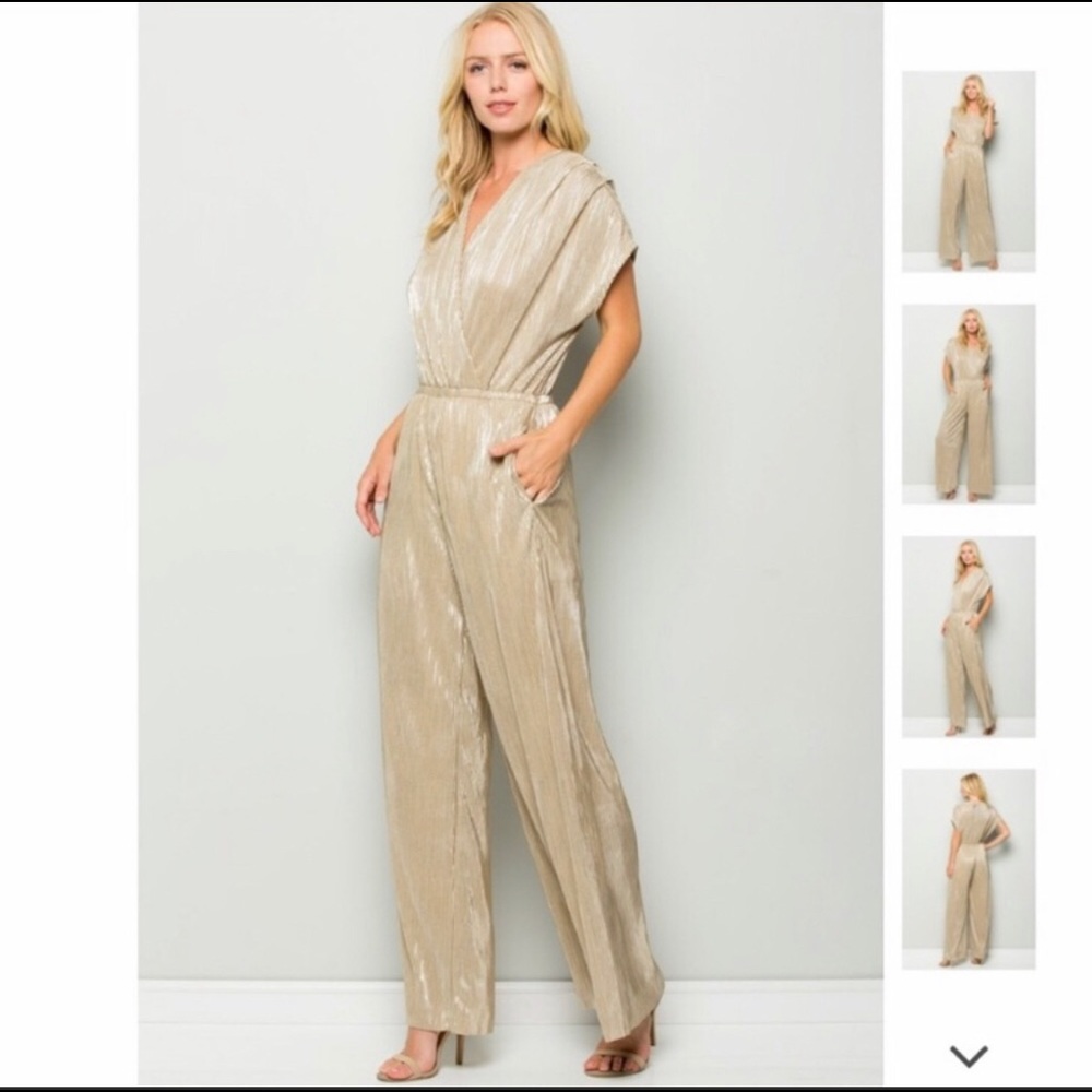 Anthropologie Silver Jumpsuit